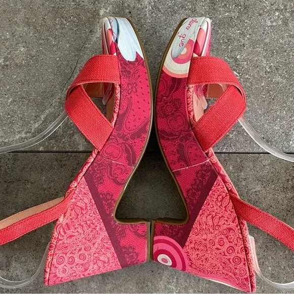Desigual Red and Multicolor Platform Sandals - Picture 5 of 11
